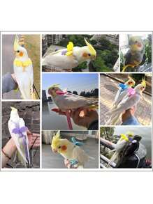 1 件装鹦鹉背带可调节宠物鸟背带牵引绳户外飞行训练绳牵引绳防咬弹性带适用于鹦鹉凤头鹦鹉金刚鹦鹉 - 彩色 - 查看 10