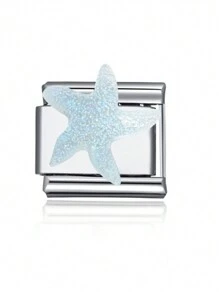 1 件 2025 情人节时尚 9 毫米宽 1 件海星贝壳 DIY 迷人情侣不锈钢串珠手链珠宝制作配件