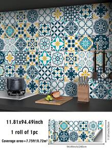 1 Cuộn Trang trí nhà bếp phong cách Bohemian cổ điển, chống thấm nước và dầu, dễ lau chùi và chịu nhiệt độ cao, bóc ra và dán lại, có thể dán vào phòng khách, phòng ngủ, trang trí cải tạo nhà bếp và phòng tắm, 11,81X47,24 inch/11,81*94,49 inch/11,81*141,73 inch, Nhãn dán, Decal dán tường, Decal dán vinyl để trang trí nhà cửa, vật dụng trang trí mùa xuân làm mới ngôi nhà của bạn, Miếng dán trang trí Rama - Nhiều màu - Xem 14