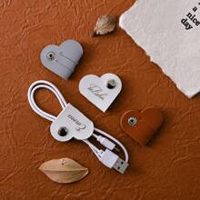 Pinzas organizadoras de cable de datos personalizables con forma de corazón, accesorios organizadores de cable de datos personalizados, pinzas organizadoras de cable de datos con forma de corazón de alta calidad y estilo bohemio - Multicolor - Ver 5