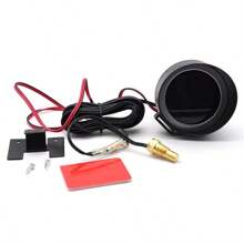 2 Em 1 Medidor Digital De Temperatura De Água Voltímetro Led Sensor Tubo De Junta Carro De Motocicleta - Preto - Visão 7