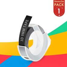 1 Stück 9mm mehrfarbiges 3D Prägeetikettenband für Prägeemaschinen, PVC Etiketten DYMO 12965 Motex E101 E-101 E-303 0.47" 3D Prägeband für DYMO Prägeemaschinen, PVC Etiketten, DYMO Band für Motex E101