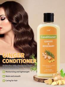 Champú y acondicionador de esencia de jengibre y romero, extracto de plantas para nutrir el cabelludo, control del aceite, cabello esponjoso y voluminoso, con extractos de jengibre, romero y panax, adecuado para todo tipo de cabello, suave y no irritante