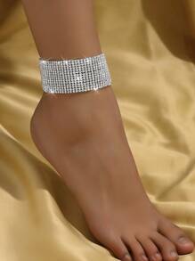 1 Exotic Wide Face Rhinestone Ankle Chain Banquet Party Wedding Holiday Gift - Multicolor - View 11