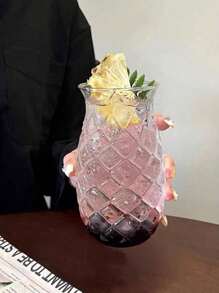 1 pieza Vaso de cóctel de piña helado de diseño creativo y viral en redes sociales, vaso para mezclar altamente atractivo con relieve 3D, para uso en bares y hogares