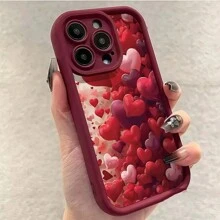 1 szt. Czerwony balonik z grafiką mrożonego etui na telefon, spersonalizowane, kompatybilne z iPhone 16 Pro Max, 15/14 Plus, 13, 12, 11, odpowiednie do serii