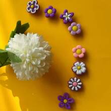 8 件可爱甜美多色花朵 DIY 鞋饰，可拆卸多功能凉鞋、木屐、果冻鞋、花园鞋装饰纽扣，适合日常穿着、购物、派对、旅行和度假