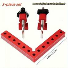 Set de 3 escuadras de posicionamiento de 140 mm a 90 grados - Abrazaderas de ángulo recto de aleación de aluminio, herramienta de fijación de esquina para trabajos de carpintería