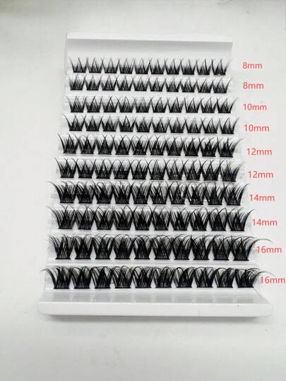 1box 100cluster Brown Cluster Eyelashes D Curl Grafting Individual Volume Lashes Extension Makeup Tool For Natural And Dramatic Look Fake Eyelashes DIY At Homelash Clusters,Eyelash Clusters,Individual Eyelashes,Lashes,Fake Lashes