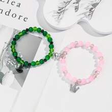 1 Set Wicked Witch Inspired Friendship Bracelet, Evil Queen Crown Princess Glass Beaded Jewelry, Minimalist Y2K Style, Heart Themed, Suitable For Music Festivals, All Season Gift, Valentine's Day Gift,Mom,Mother,Mother's Day,Gift - Multicolor - View 6