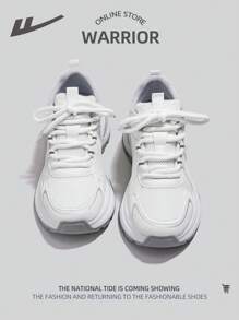 WARRIOR 1 Pair Women's Lace-Up Thick Sole Lightweight Casual Outdoor Sport Low-Top Sneakers, Versatile & Water-Resistant