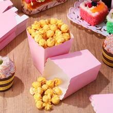 12pcs Popcorn Boxes Mini Paper Popcorn Bags Cardboard Disposable Popcorn Container, Snack Candy Popcorn Holder For Carnival Party Supplies, For Birthday Party Wedding Movie Night Tableware Supplies(Black,White,Blue,Yellow,Green,Red,Pink)