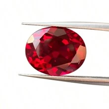 One 100% Lab Grown Ruby Oval Cut Gemstone For Charms Advanced Jewelry Making Materials DIY - Red - View 5