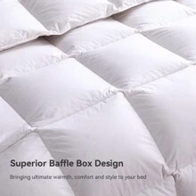 Luxury Hotel Goose Feathers Down Comforter For Year-Round, Luxurious Cozy Duvet Insert Filled Goose Feathers & Down, Skin-Friendly Duvet Insert With Corner Tabs, Medium Warmth Hotel Bedding Comforter, Machine Washable - White - View 6