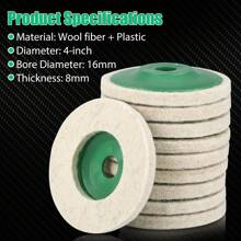 10Pcs/20Pcs 4" Wool Polishing Discs For Angle Grinder – Buffing Pads For Finishing, Ideal For Automotive & Metal Work - 10 Pcs - View 10