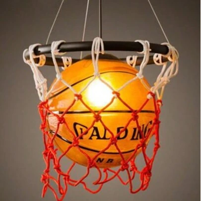 Modern Simple Basketball Lamp, 1 E26 Lamp Head, Suitable For Living Room, Dining Room, Bedroom, Study, Children's Room (Excluding Bulb)