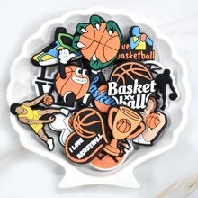 15PCS/SET Basketball Theme Shoe Charms Trophies Basketballs Sneakers Patterns Shoe Accessories Holiday Gifts