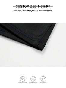 Customize Text And Photos For Men Tops T Shirts, Add Your Own Text And Pictures (LOGO/Family Photo/Selfie/Set Photo/Friend/Birthday Photo) To Design Your Personalized Printed Tee, Boy Top, Custom Top, Personalized Tee, Summer Clothing) - Black - View 5