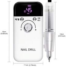 45000RPM Portable Nail Drill Machine, Professional Rechargeable Electric Efile Nail Drill For Acrylic Nails, Manicure/Pedicure, Polishing, Cuticle - Salon Or Home Use, Nail Drill Kits,Perfect New Year Valentine's DayGift For Ladies