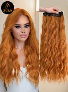 七夾片24英寸長瀑布式合成纖維女性全頭插片式髮片