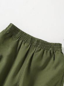 Boys' Cargo Pants, Thick Casual Trousers For Toddlers, Fashion Street Style, Spring/Autumn - Olive Green - View 5