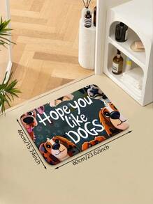 1 pieza Alfombra decorativa para el hogar con patrón de perrito, estilo de invierno de gran , para sala de estar, comedor, sofá, silla, cocina, dormitorio, antideslizante, fácil de limpiar, suave y cómoda