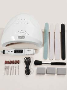 专业美甲护理套装 - 电动美甲钻、LED美甲灯、指甲抛光块、卸甲工具，适用于美甲沙龙和家庭使用，是送给女孩的完美礼物