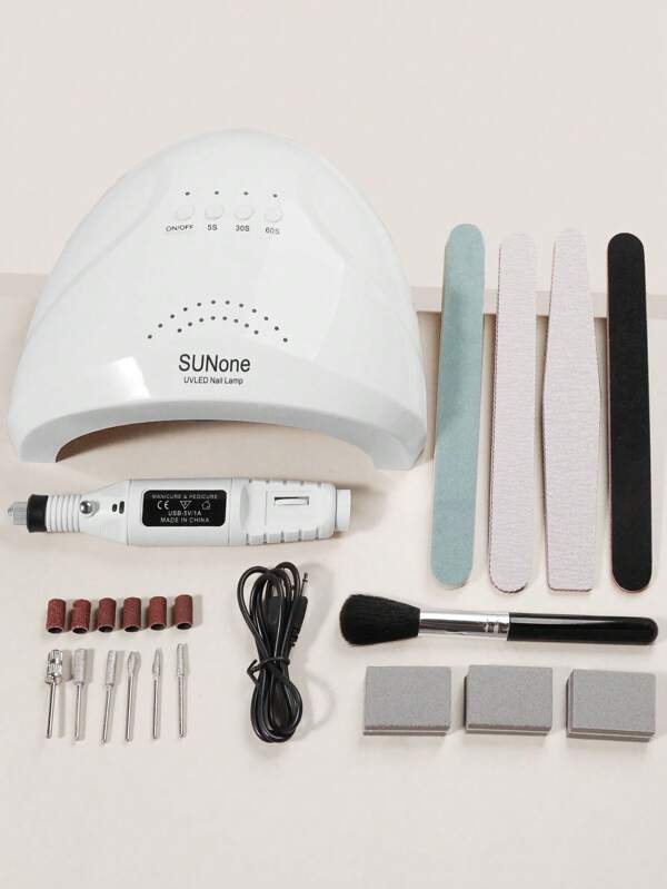 Professional Nail Care Kit - Electric Nail Drill, LED Nail Lamp, Nail Buffer Blocks, Nail Polish Remover Tools, Suitable For Nail Salons And Home Use, Perfect Gift For Girls