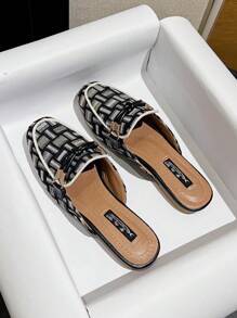 Mengshangli Women's Fashionable Mule Slippers, Backless Flat Slip-On Sandals