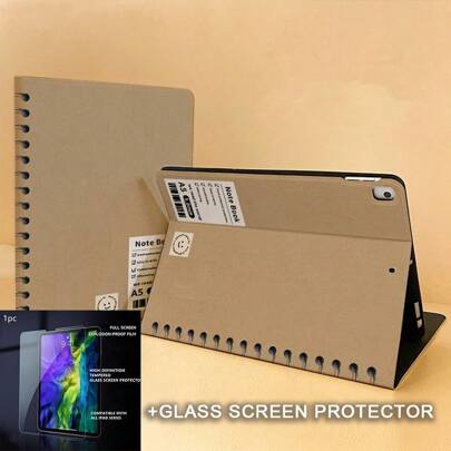 A Notebook,Leather Texture,Can Be Paired With Tempered Glass Screen Protectors Of The Same Model,Tablet Protective Case,Soft Anti-Fall Protection,Ultra-Thin/Smart Stand/Auto-Wake Protective Case Compatible With 10.9/10.2/Air 5th Gen/Pro 11/10th/9.7, Air 2/Air, IPad (7th/8th Gen), Air 4/5, Pro 11 2022/Air 11(2025)/11th/Air 13(2025)