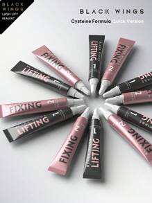 BLACKWINGS 1 par de solución para rizado de pestañas, 1 pieza de 6g de pegamento para rizado de pestañas, rizador de pestañas de silicona, vara para levantamiento de pestañas, herramientas de belleza y maquillaje, almohadillas reutilizables para levantamiento de pestañas