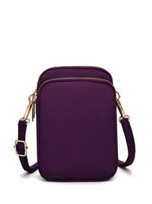 1 Túi đeo chéo mini thời trang thường ngày có túi vải đựng điện thoại, ví đựng tiền xu theo chiều dọc, ví thể thao có giắc cắm tai nghe, dây đeo vai có thể điều chỉnh cho thanh thiếu niên, du lịch, trở lại trường, quà tặng - A - Xem 21