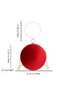 Fashionable Mini Shoulder Crossbody Handbag Clutch Purse - Red - View 2
