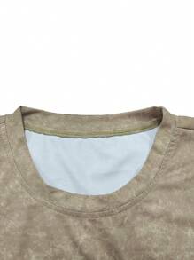 1 chiếc áo thun nam tuổi teen dáng rộng, cổ tròn, tay ngắn, in chữ Los Angeles, thích hợp mặc ngoài trời/trong nhà, mùa xuân/hè/thu. - Màu Khaki - Xem 7