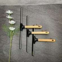 新款木柄玻璃刮刀 家用窗户清洁 浴室镜子刮刀 清洁工具 硅胶玻璃刮刀 - 黑色 - 查看 2