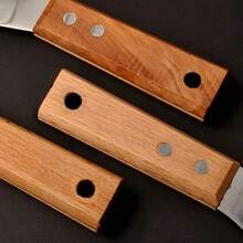 1/2 件装不锈钢填缝刀，清洁刮刀，双用途油炉刮刀，带木柄，多功能金属铲，适用于清洁厨房、客厅、户外、车库、花园，无需用电 - 銀色 - 查看 3