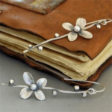 1 paire de boucles d'oreilles vintage bohèmes à fleurs longues, bijoux de mode charmants, cadeau pour les femmes, Saint-Valentin
