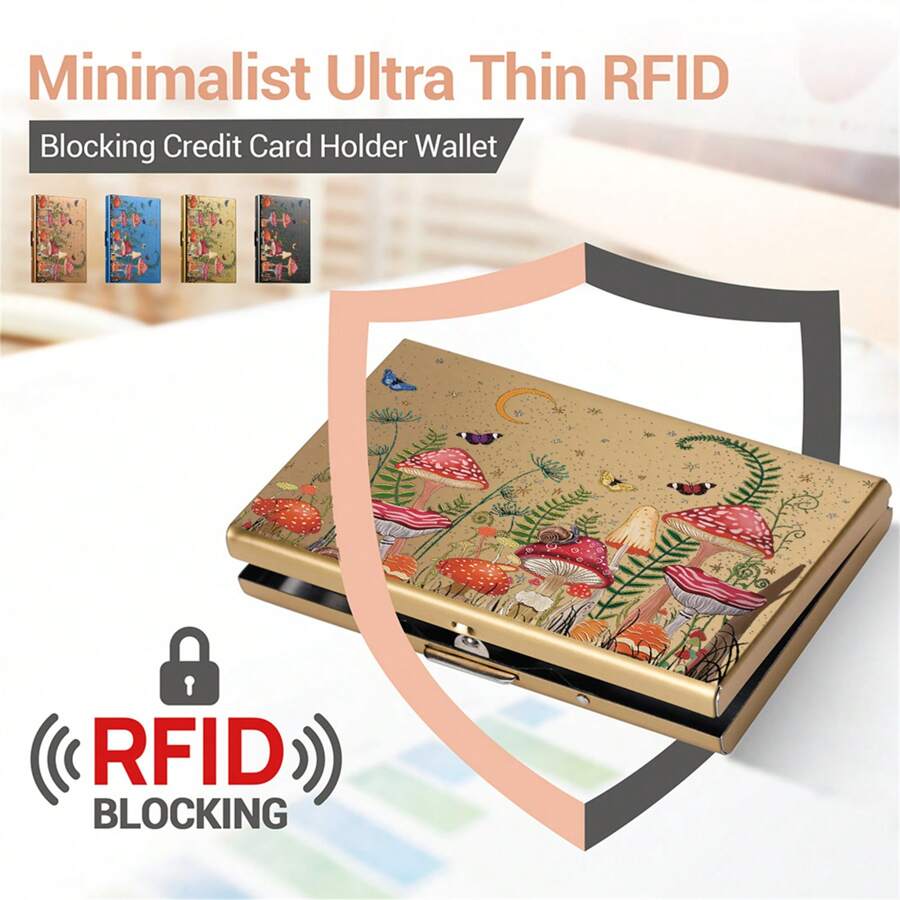 6 槽 Rfid 信用卡夹 超薄金属卡钱包 名片夹 男士女士小卡片盒 黑色卡片夹 女士卡片夹 周年纪念礼物 男士礼物 教师节礼物 礼品创意 男士礼物 男士生日礼物 女士礼物