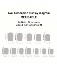 Monina Y2K 波普艺术 24 件摩卡棕色闪光猫眼水钻短款按压指甲，闪亮闪亮的女士礼物，优雅浪漫的时尚 - 摩卡棕 - 查看 11