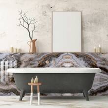 10片深棕色大理石纹仿瓷砖墙贴，复古PVC自粘可移除平面墙纸，适用于家居、厨房、房间、墙面、地面装饰