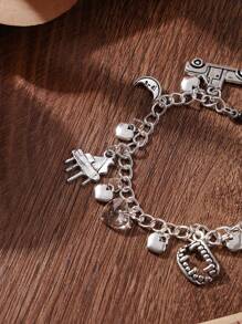 1pc Twilight Jewelry Twilight Charm Bracelet, Suitable For Daily Wear - Antique Silver - View 3