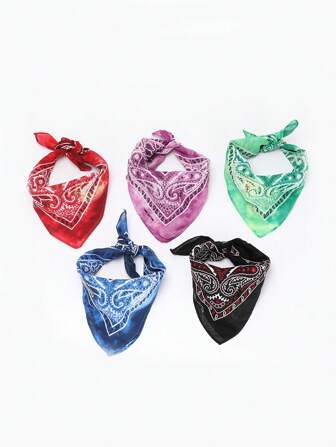 1pc Women's Moisture-Wicking Soft Paisley Paisley Pattern Classic Bandana Headscarf, Suitable For Sports, Hip-Hop, Outdoor Outfit