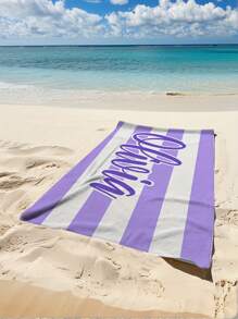 Personalized Microfiber Beach Towel - Quick-Dry, Super Absorbent & Lightweight Striped Design - Swimming Summer Fun, Ideal Gift For Mother's Day, Father's Day, Birthdays, Graduation, Weddings, Travel Beach Essentials, Monogrammed, Sand-Free - Multicolor - View 9