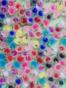 10pcs ABS Heart-Shaped Fashion Pendant, Suitable For Women Jewelry Making, Hair Accessory DIY, Clothing Decor, Phone Strap - Multicolor - View 3