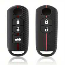 硅胶汽车钥匙壳支架钥匙扣钥匙套无钥匙配件适用于 2 3 5 6 适用于 Atenza 适用于 Axela CX3 CX5 CX7 CX8 CX9 MX5 Sch5 - 黑色 - 查看 5