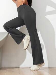 New Style Sport Pants -  Must-Have For Women. Sport Base Layer Pants For Running And Yoga. Çok Fonksiyonlu Fermuarlı Cepler. Quick-Drying Pants. - Màu xám đen - Xem 5