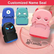 Sello personalizado con nombre y tinta resistente al agua para ropa y accesorios - Sello personalizable para marcar telas, prendas y artículos del hogar, perfecto para uso diario, viajes y organizar pertenencias en el hogar
