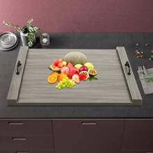 Noodle Board Stove Cover-Wood Stove Top Covers W/Handles For Electric Stove - 灰色 - 查看 5