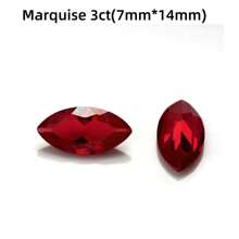 One 100% Lab Grown Ruby Marquise Cut Gemstone For Charms Advanced Jewelry Making Materials DIY - Red - View 8