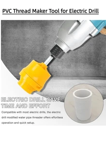 Juego de 6 piezas de rosca de PVC - Juego de machos y terrajas para tubería de plástico, kit de roscado de tubería, con 3 terrajas de 1/2", 3/4", 1", herramienta de roscar tuberías para corte y roscado profesional de tuberías